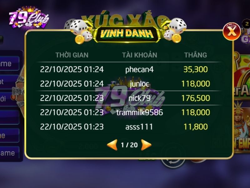 danh sach cac combo trung thuong cua no hu lac tien ty